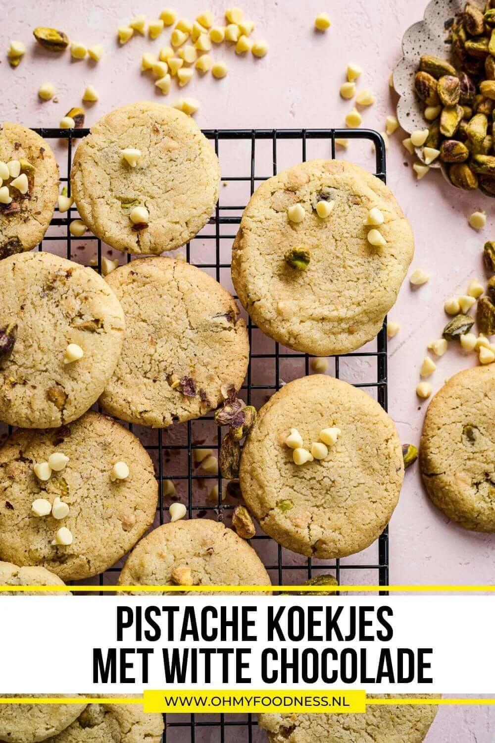 Pistache koekjes met witte chocolade 6 koekjes met pistache