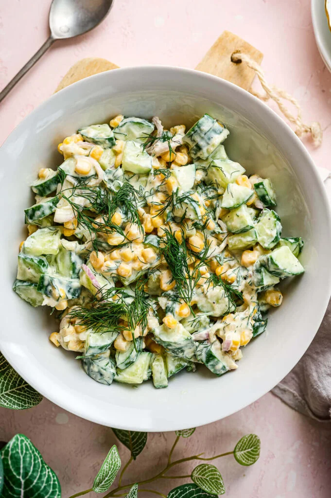 Komkommer dille salade met mais 2 komkommer dille salade yoghurt