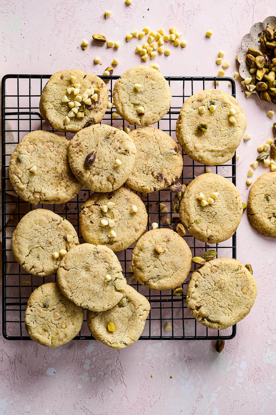 Pistache koekjes met witte chocolade 5 pistache koekjes