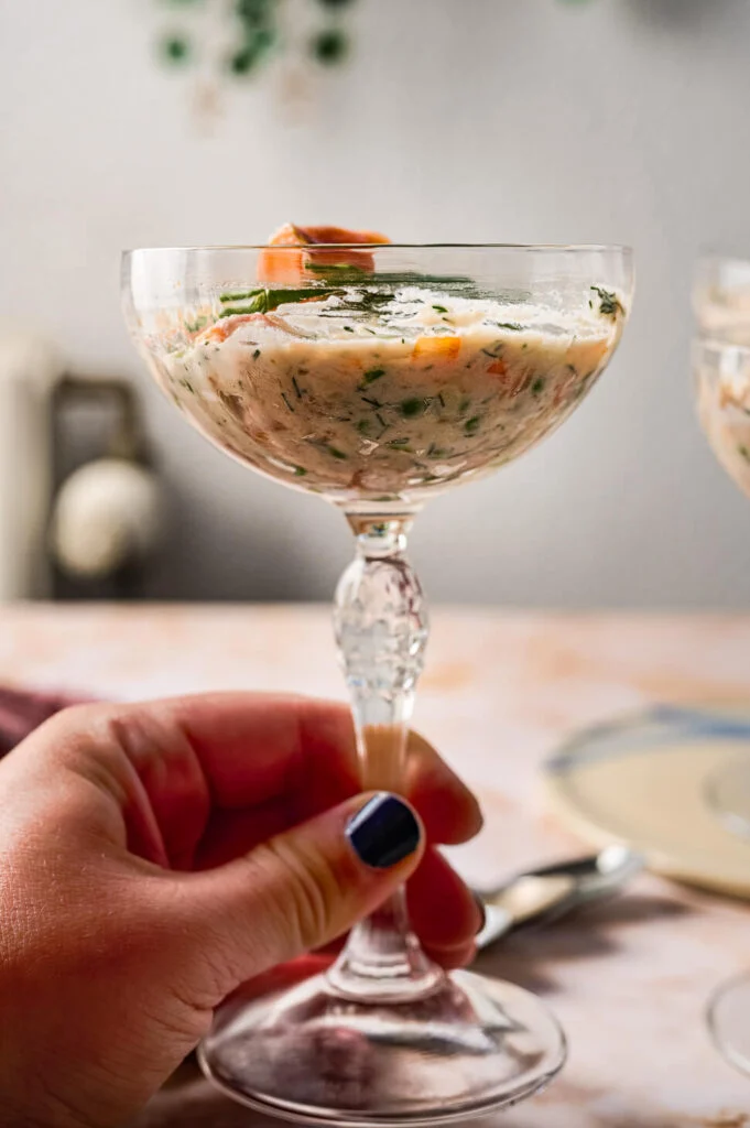 Gerookte zalmmousse in een glaasje 4 gerookte zalmmousse in een glaasje