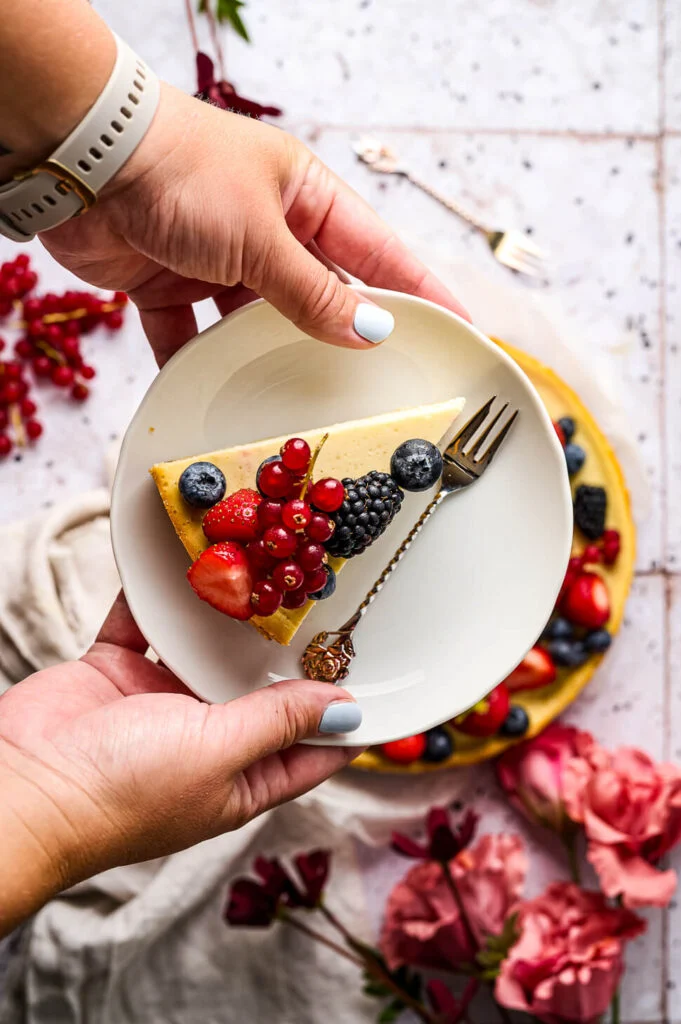 Boterkoek cheesecake met rood fruit 2 boterkoek bodem cheesecake
