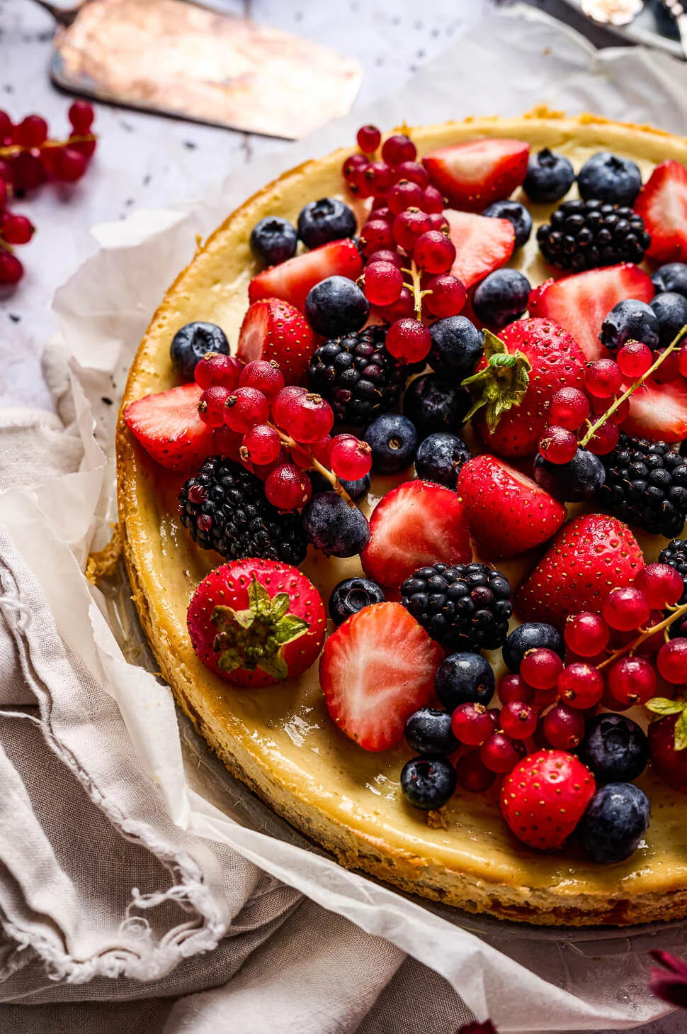 Boterkoek cheesecake met rood fruit 10 gebakken cheesecake