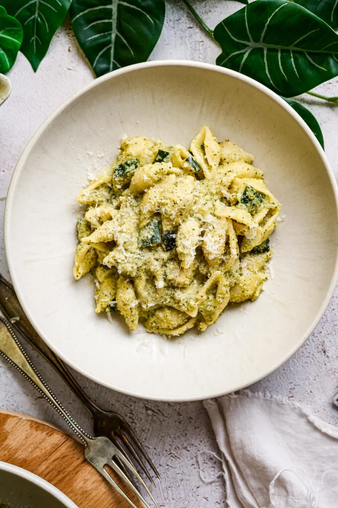 Pasta met courgette & cottage cheese 10 pasta met courgettesaus