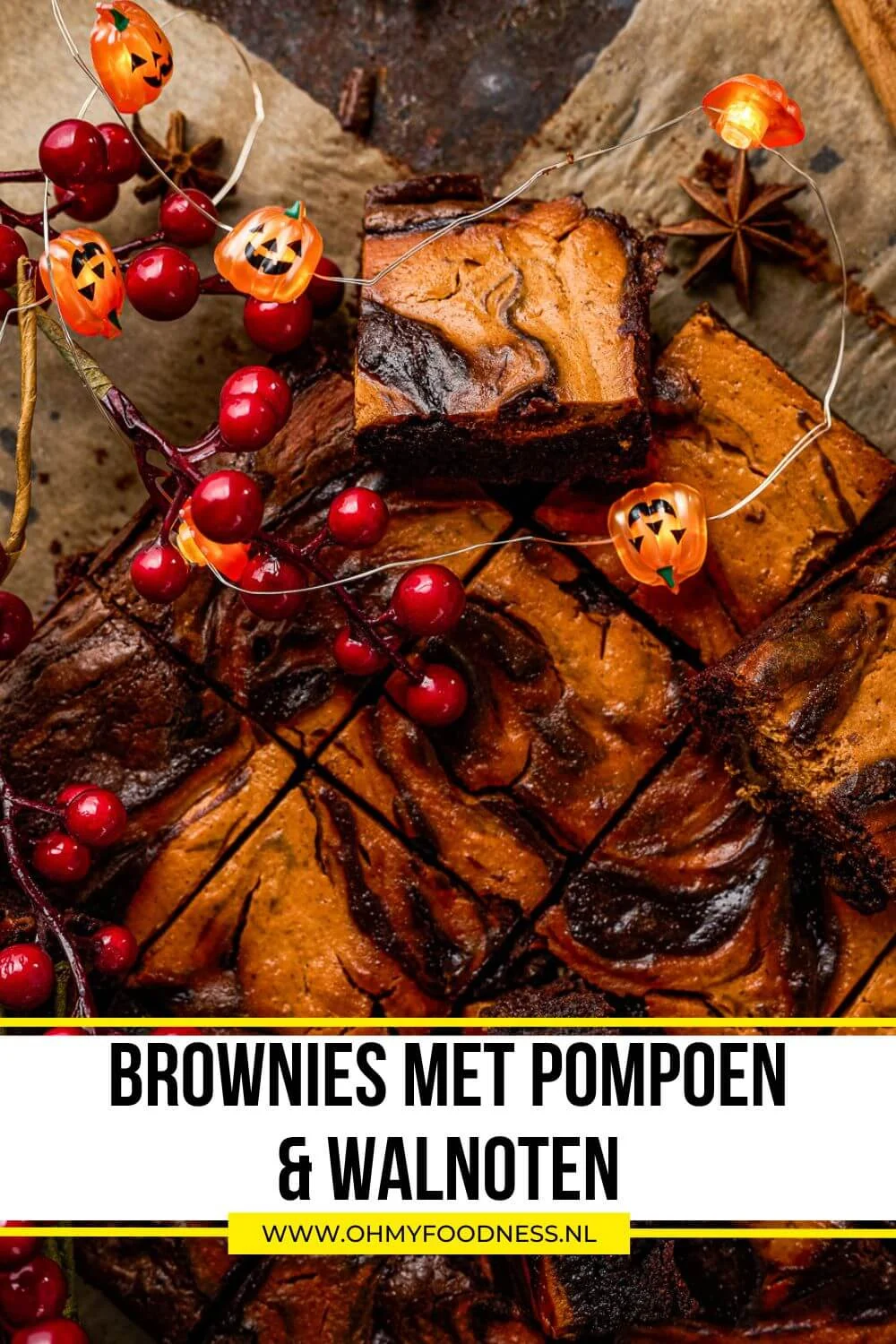 Brownies met pompoen en walnoten 5 herfst brownies