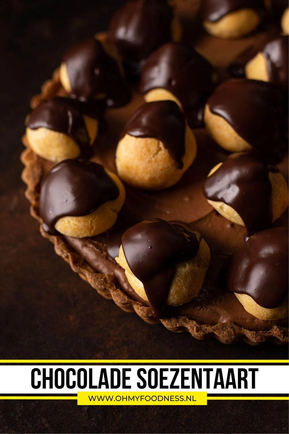 Chocolade soezentaart 4 Slagroomsoesjes taart