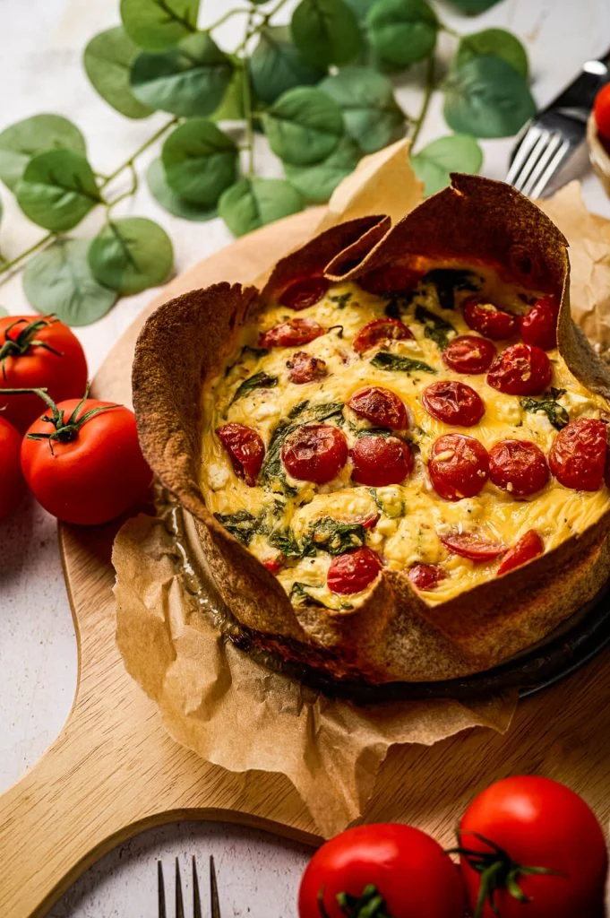 Tortilla taart met tomaten & feta 4 tortilla taart