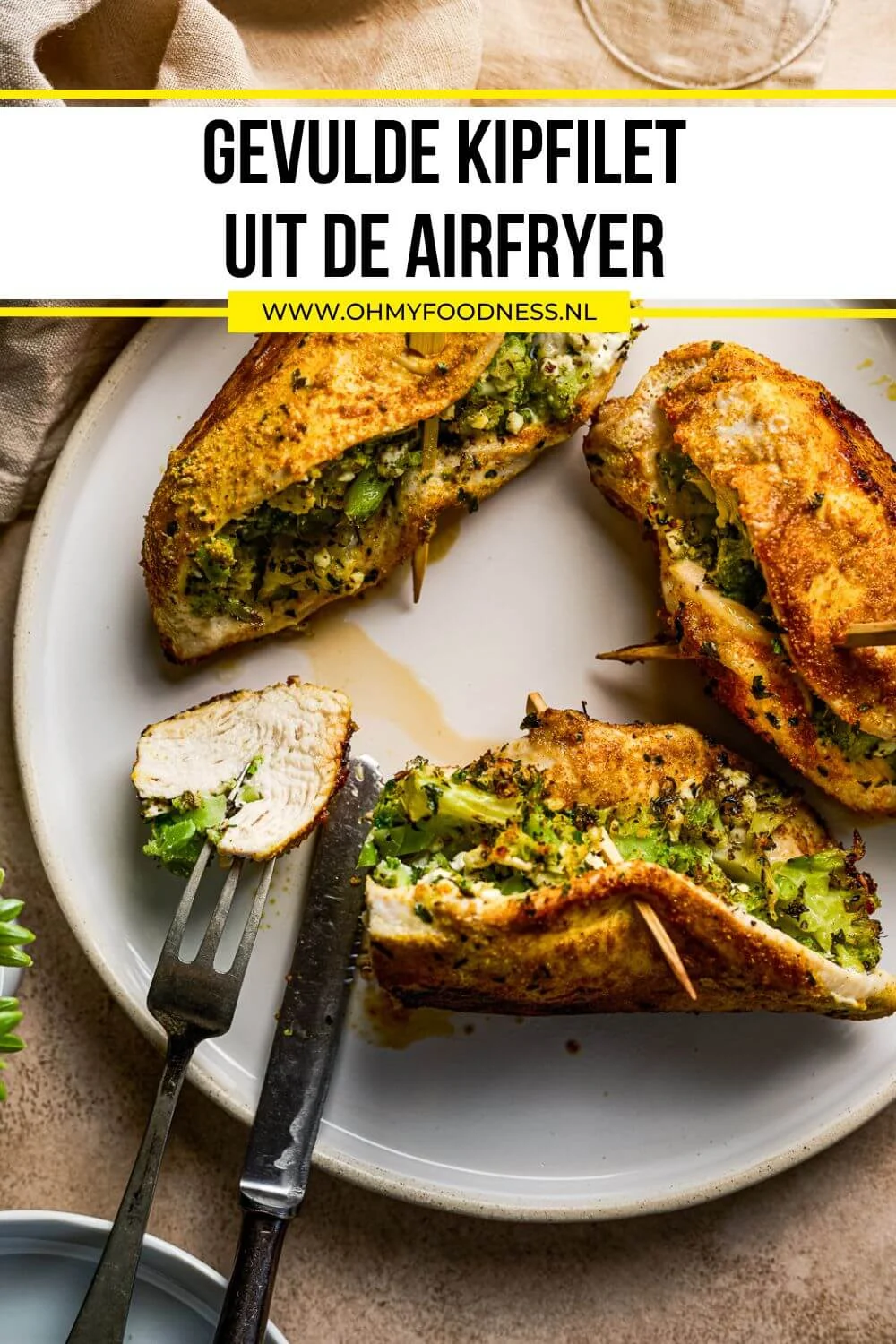 Gevulde kipfilet uit de Airfryer 5 gevulde kipfilet airfryer