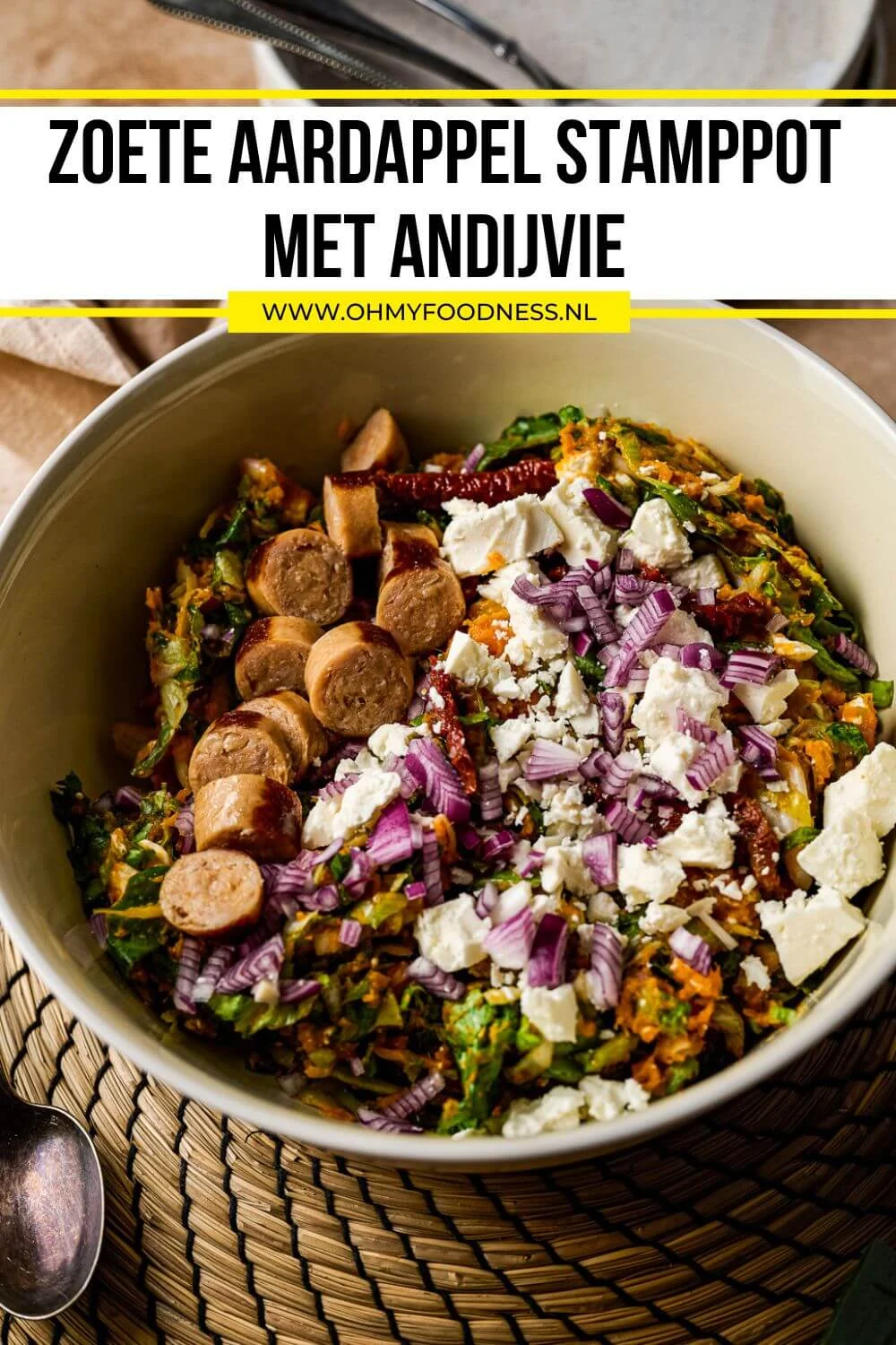Zoete aardappel stamppot met andijvie 5 zoete aardappel stamppot