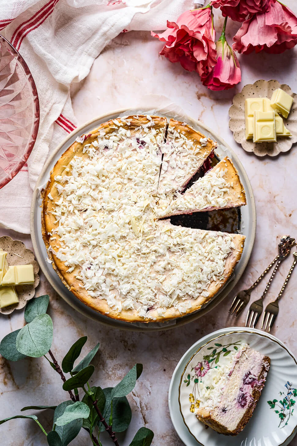 Witte chocolade cheesecake met kersen 5 cheesecake witte chocolade