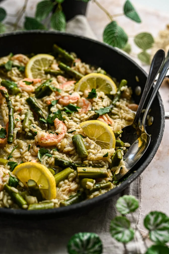 Risotto met garnalen & groene asperges 8 risotto met garnalen