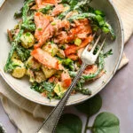 krieltjessalade met gerookte zalm